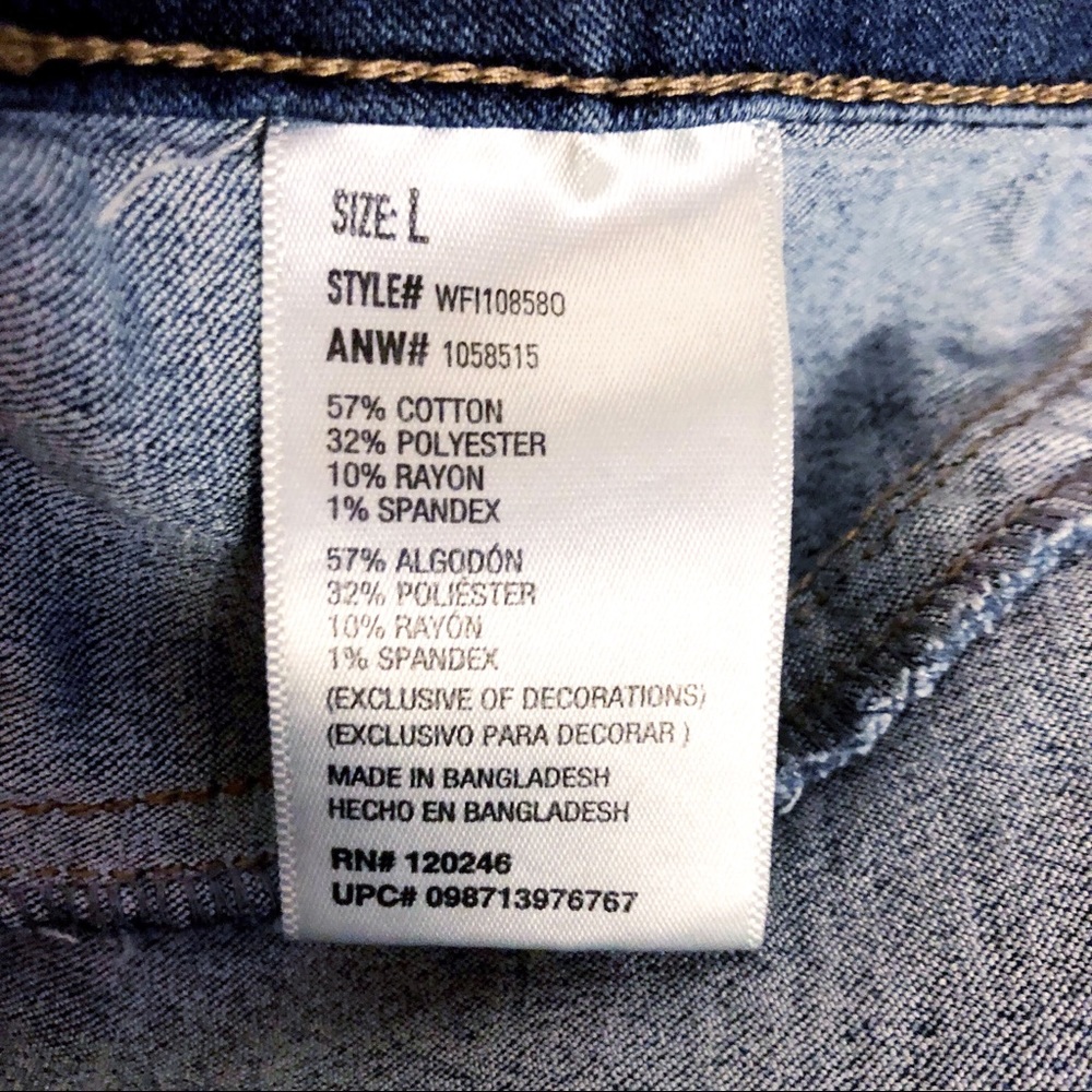 Wallflower Pull On Elastic Skinny Jeans L - Picture 5 of 6